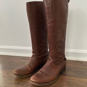 Frye Brown Leather Riding Boots-Melissa